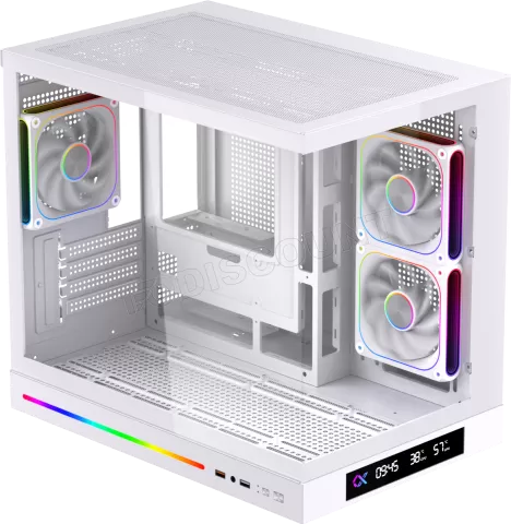 Photo de Boitier Mini Tour Micro ATX Xigmatek Cloud M Digital avec panneaux vitrés (Blanc)