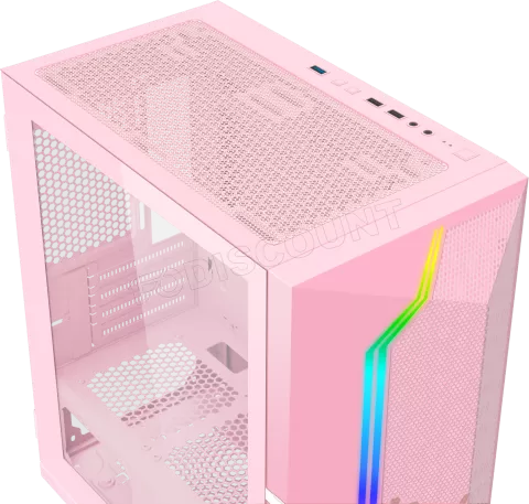 Photo de Boitier Mini Tour Micro ATX Xigmatek Gemini II RGB avec panneau vitré (Rose)