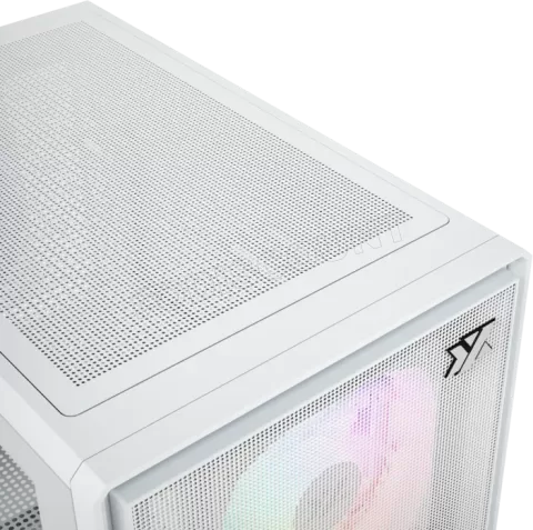 Photo de Boitier Mini Tour Micro ATX XYZ Atom RGB avec panneau vitré (Blanc)