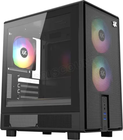 Photo de Boitier Mini Tour Micro ATX XYZ Atom RGB avec panneau vitré (Noir)