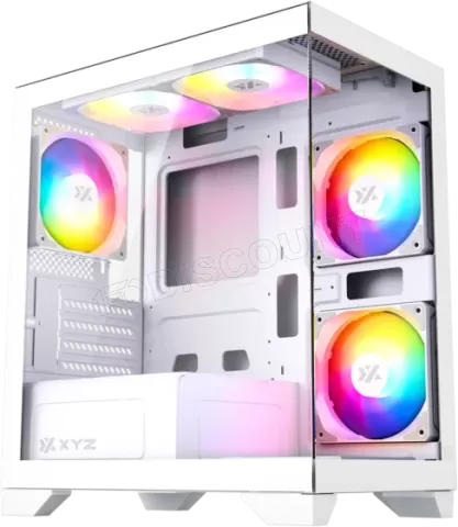 Photo de Boitier Mini Tour Micro ATX XYZ Titanium View Lite RGB avec panneaux vitrés (Blanc)