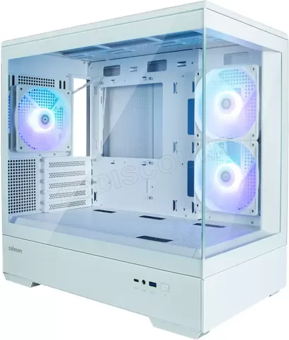 Photo de Boitier Mini Tour Micro ATX Zalman P30 RGB avec panneaux vitrés (Blanc)