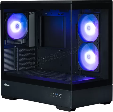 Photo de Boitier Mini Tour Micro ATX Zalman P30 RGB avec panneaux vitrés (Noir)