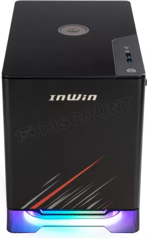 Photo de Boitier Mini Tour Mini ITX InWin A1 Plus Phantom Gaming Edition RGB avec panneau vitré + Alimentation 650W (Noir)