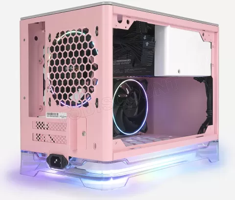 Photo de Boitier Mini Tour Mini ITX InWin A1 Plus RGB avec panneau vitré + Alimentation 650W (Rose)