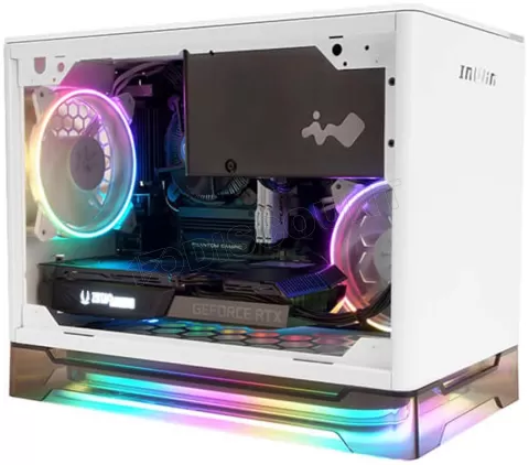 Photo de Boitier Mini Tour Mini ITX InWin A1 Prime RGB avec panneau vitré + Alimentation 750W (Blanc)