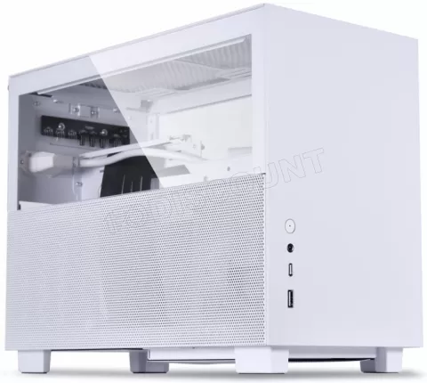 Photo de Boitier Mini Tour Mini ITX Lian-Li Q58 PCIe 3.0 Edition RGB avec panneau vitré (Blanc)