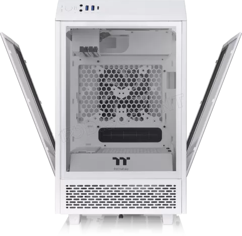 Photo de Boitier Mini Tour Mini ITX Thermaltake The Tower 100 avec panneaux vitrés (Blanc)