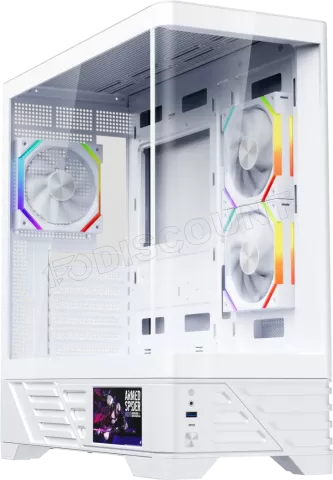 Photo de Boitier Moyen Tour ATX 1stPlayer MC8 RGB avec panneaux vitrés (Blanc)