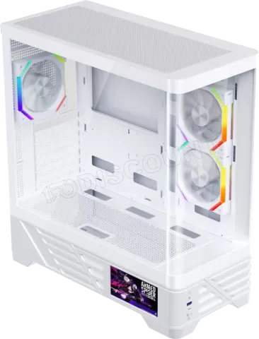 Photo de Boitier Moyen Tour ATX 1stPlayer MC8 RGB avec panneaux vitrés (Blanc)