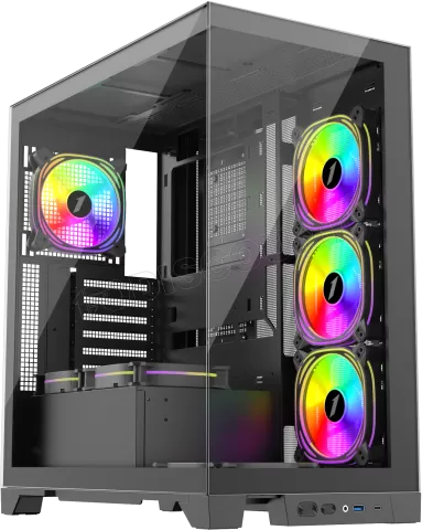 Photo de Boitier Moyen Tour ATX 1stPlayer Mi8 RGB avec panneaux vitrés (Noir)