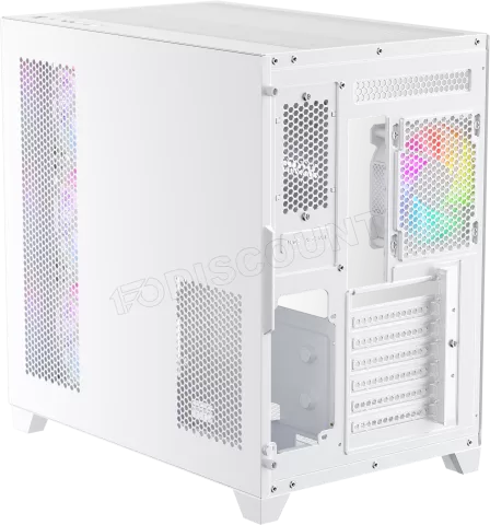 Photo de Boitier Moyen Tour ATX 1stPlayer MV8-TP RGB avec panneaux vitrés (Blanc)