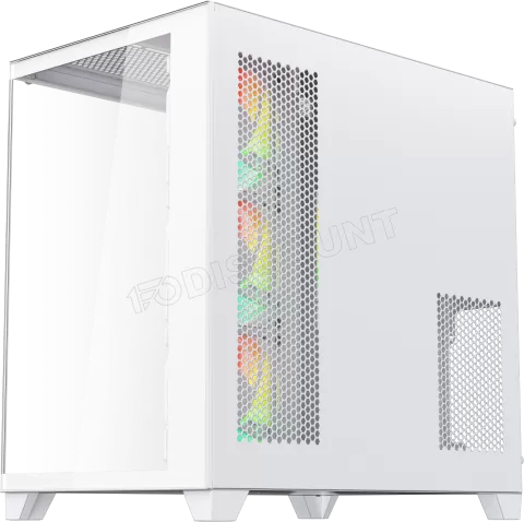 Photo de Boitier Moyen Tour ATX 1stPlayer MV8-TP RGB avec panneaux vitrés (Blanc)