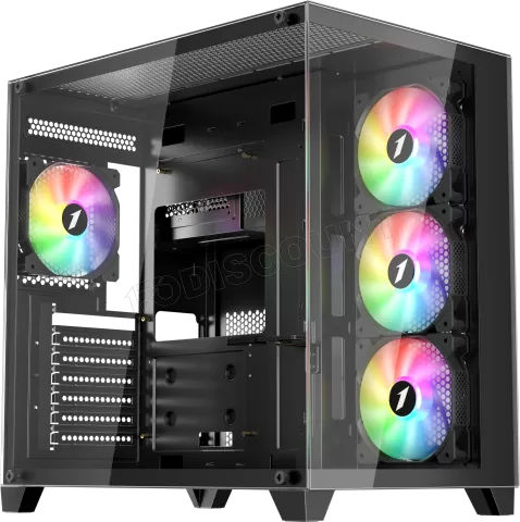 Photo de Boitier Moyen Tour ATX 1stPlayer MV8-TP RGB  avec panneaux vitrés (Noir)