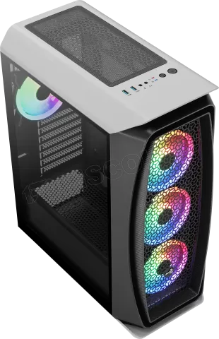 Photo de Boitier Moyen Tour ATX AeroCool Aero One Duo RGB avec panneau vitré (Blanc)