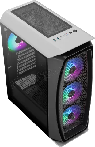 Photo de Boitier Moyen Tour ATX AeroCool Aero One Frost RGB avec panneau vitré (Blanc)