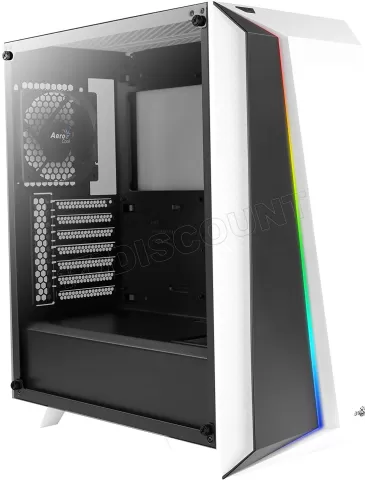 Photo de Boitier Moyen Tour ATX AeroCool Cylon Pro Tempered Glass RGB avec panneau vitré (Blanc)