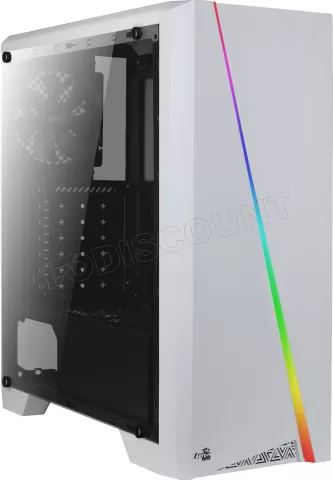 Photo de Boitier Moyen Tour ATX AeroCool Cylon RGB avec panneau vitré (Blanc)