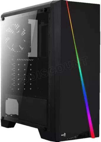 Photo de Boitier Moyen Tour ATX AeroCool Cylon RGB avec panneau vitré (Noir)