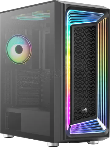 Photo de Boitier Moyen Tour ATX AeroCool Interstellar RGB avec panneau vitré (Noir)