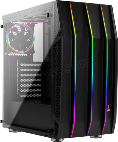 Photo de Boitier Moyen Tour ATX AeroCool Klaw RGB avec panneaux vitrés (Noir)