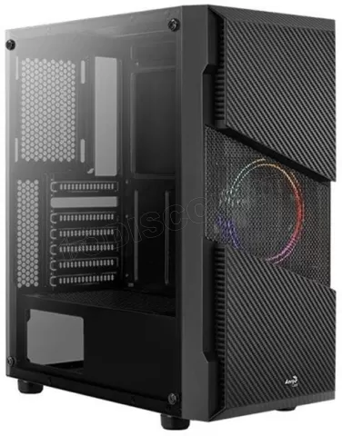 Photo de Boitier Moyen Tour ATX AeroCool Menace Saturn F RGB avec panneau vitré (Noir)