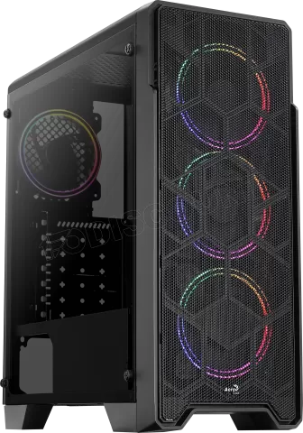 Photo de Boitier Moyen Tour ATX AeroCool Ore-G Saturn V2 RGB avec panneau vitré (Noir)