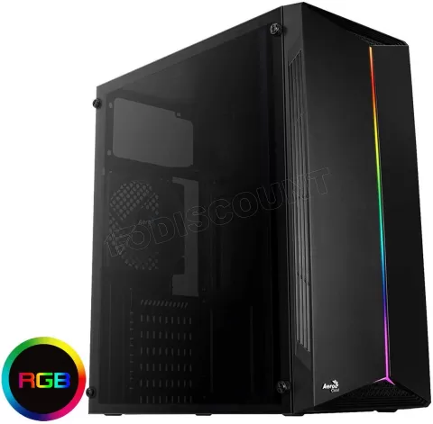 Photo de Boitier Moyen Tour ATX AeroCool Split RGB avec panneau vitré (Noir)