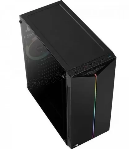 Photo de Boitier Moyen Tour ATX AeroCool Split Tempered Glass RGB avec panneau vitré (Noir)