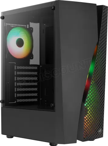 Photo de Boitier Moyen Tour ATX AeroCool Wave V3 RGB avec panneau vitré (Noir)