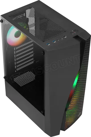 Photo de Boitier Moyen Tour ATX AeroCool Wave V3 RGB avec panneau vitré (Noir)