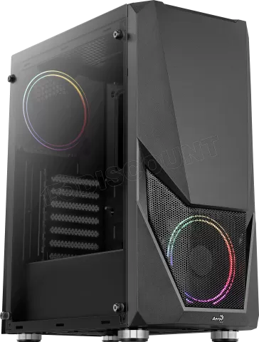 Photo de Boitier Moyen Tour ATX AeroCool Zauron V2 RGB avec panneau vitré (Noir)