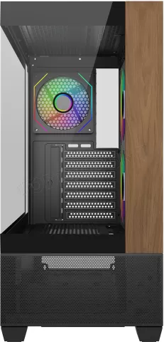 Photo de Boitier Moyen Tour ATX Cooler Master Elite 690 Wood RGB avec panneaux vitrés (Noir/Marron)
