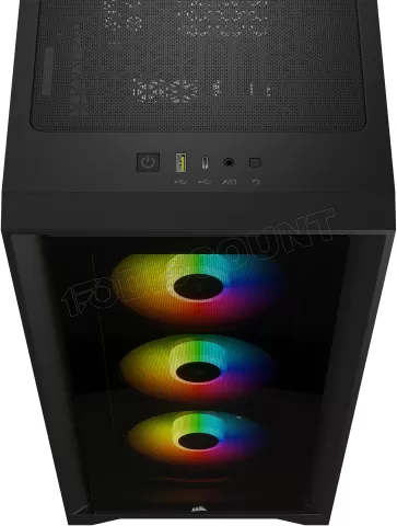 Photo de Boitier Moyen Tour ATX Corsair iCue 4000X RGB avec panneaux vitrés (Noir)