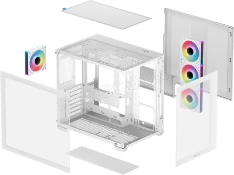 Photo de Boitier Moyen Tour ATX DeepCool CG530 4F avec panneaux vitrés (Blanc)