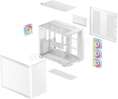 Photo de Boitier Moyen Tour ATX DeepCool CG530U 4F RGB avec panneaux vitrés (Blanc)