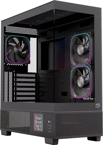Photo de Boitier Moyen Tour ATX Einarex S501D RGB avec panneaux vitrés (Noir)