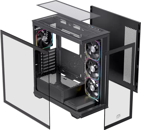 Photo de Boitier Moyen Tour ATX Einarex S700 RGB avec panneau vitré (Noir)