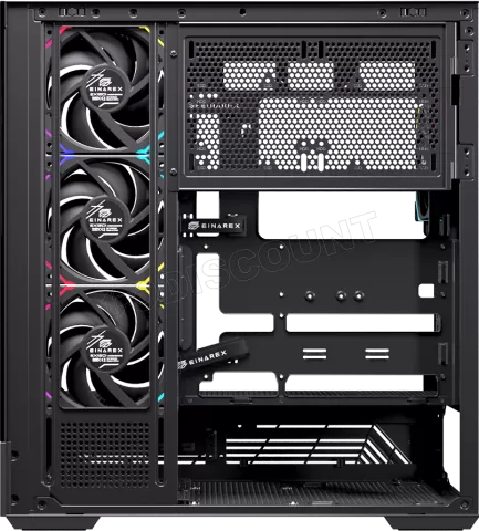 Photo de Boitier Moyen Tour ATX Einarex S800 RGB avec panneaux vitrés (Noir)