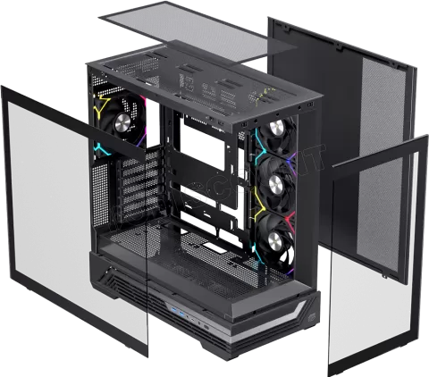 Photo de Boitier Moyen Tour ATX Einarex S800 RGB avec panneaux vitrés (Noir)