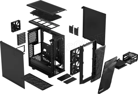 Photo de Boitier Moyen Tour ATX Fractal Design Meshify 2 Compact avec panneau vitré (Noir)