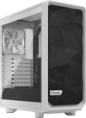 Photo de Boitier Moyen Tour ATX Fractal Design Meshify 2 Compact Lite avec panneau vitré (Blanc/Noir)