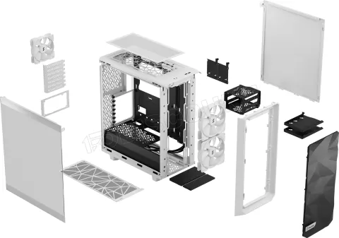 Photo de Boitier Moyen Tour ATX Fractal Design Meshify 2 Compact Lite avec panneau vitré (Blanc/Noir)