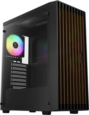Photo de Boitier Moyen Tour ATX Gamdias Aura GC4 Elite RGB avec panneau vitré (Noir/Marron)