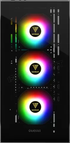 Photo de Boitier Moyen Tour ATX Gamdias Talos E2 Elite RGB avec panneaux vitrés (Noir)