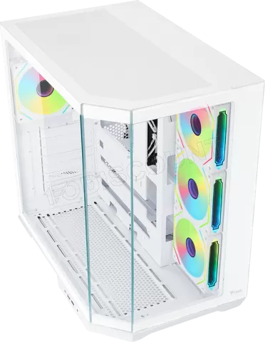 Photo de Boitier Moyen Tour ATX iTek Dark Cave Aku RGB avec panneaux vitrés (Blanc)