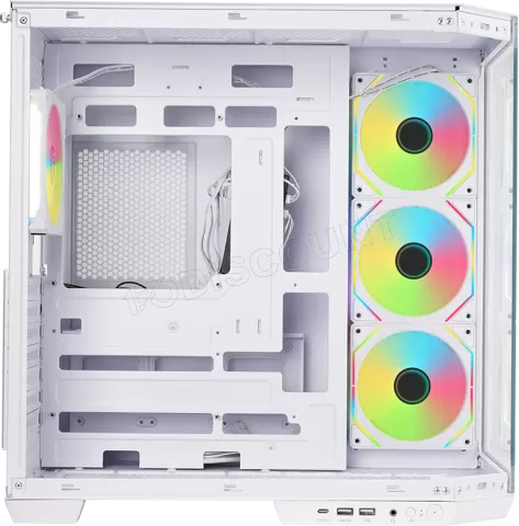 Photo de Boitier Moyen Tour ATX iTek Dark Cave Aku RGB avec panneaux vitrés (Blanc)