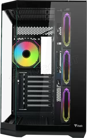 Photo de Boitier Moyen Tour ATX iTek Dark Cave Aku RGB avec panneaux vitrés (Noir)
