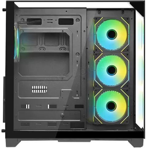 Photo de Boitier Moyen Tour ATX iTek Dark Cave Pano RGB avec panneaux vitrés (Noir)