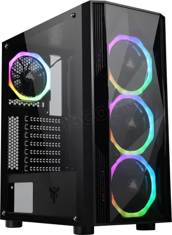 Photo de Boitier Moyen Tour ATX iTek Shake Evo RGB avec panneau vitré (Noir)